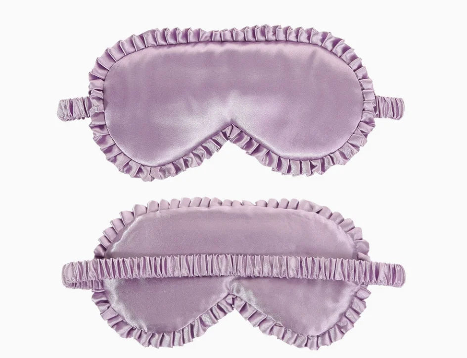Premium Silk Sleep Eye Mask – Lace Trim Blackout Blindfold
