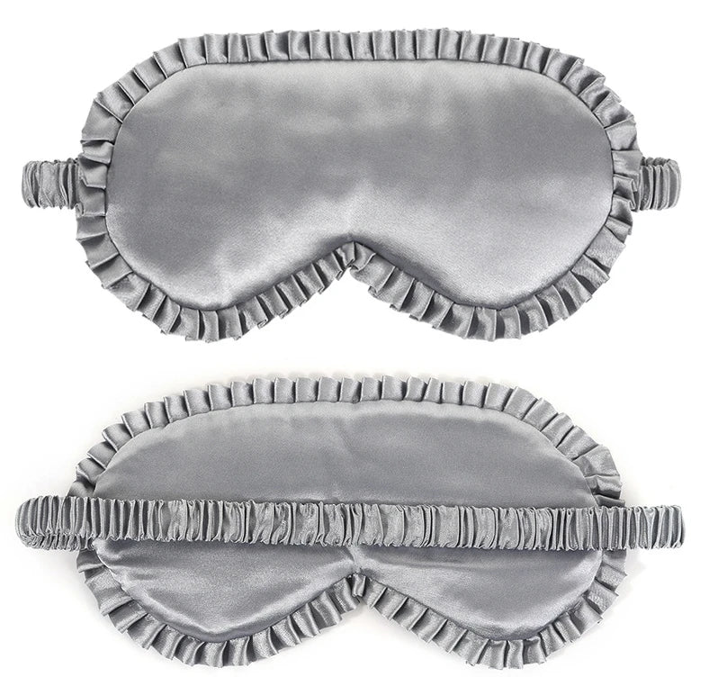 Premium Silk Sleep Eye Mask – Lace Trim Blackout Blindfold