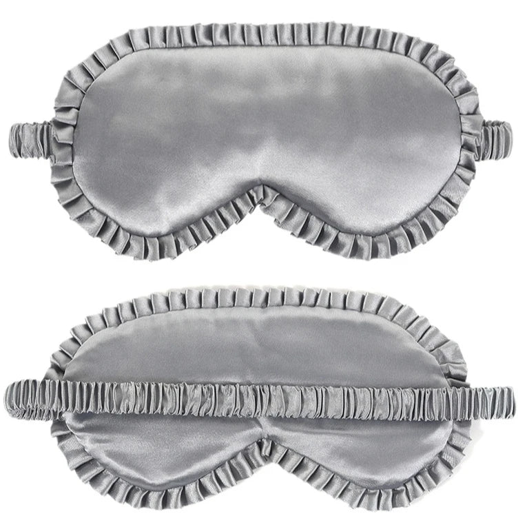 Premium Silk Sleep Eye Mask – Lace Trim Blackout Blindfold