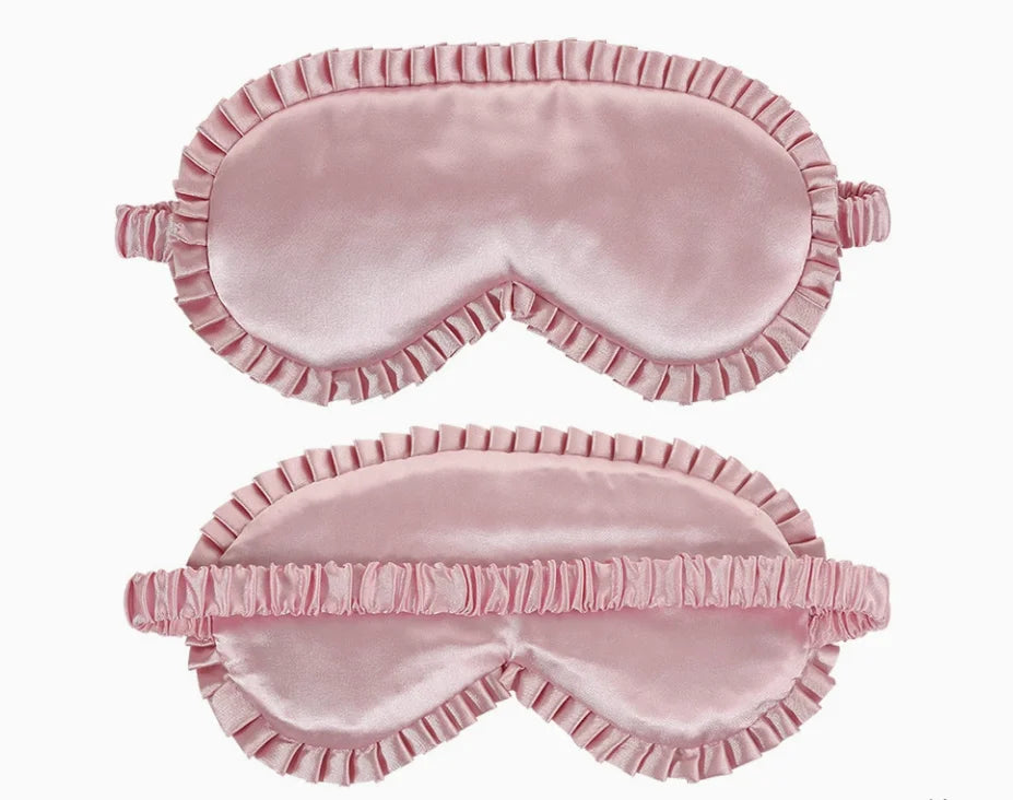 Premium Silk Sleep Eye Mask – Lace Trim Blackout Blindfold