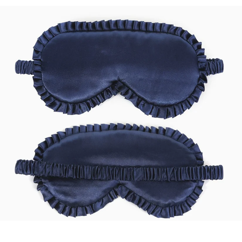 Premium Silk Sleep Eye Mask – Lace Trim Blackout Blindfold
